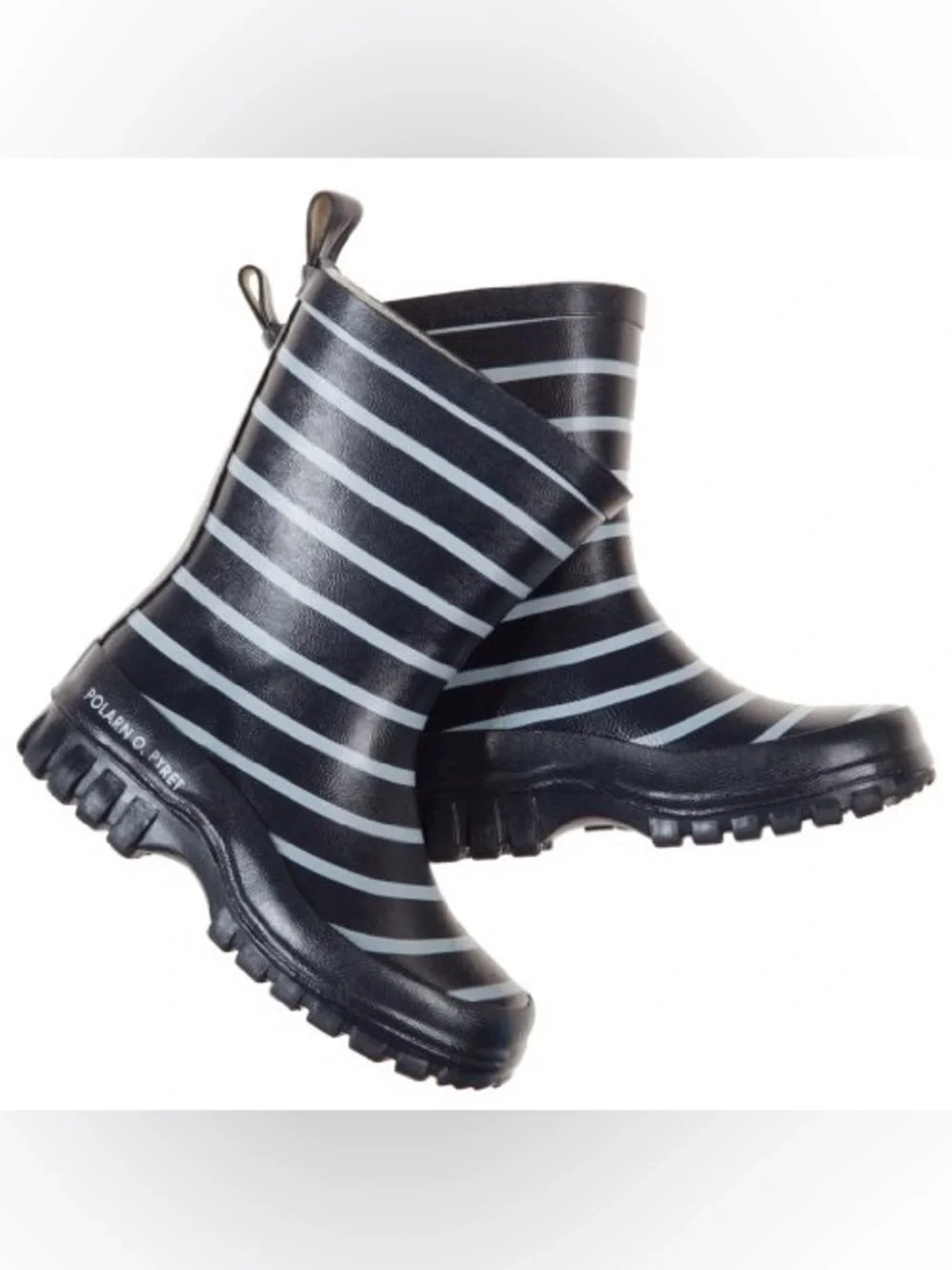 Polarn O. Pyret Navy Stripe Rain Boots Kids Size 6 US / 22 EU
